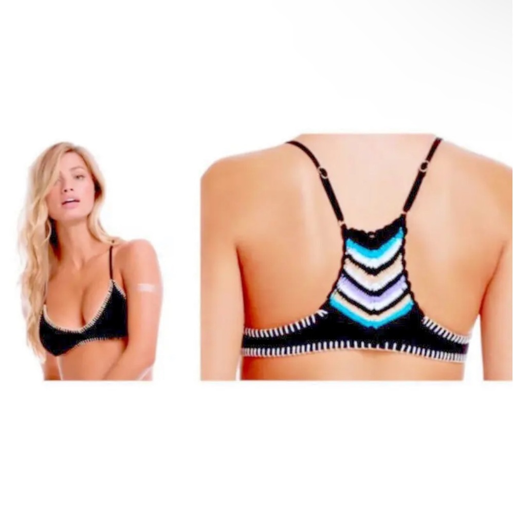 $98 ale alessandra Crochet Racerback Bikini Top XSmall 0 2 Ballet Style NWT